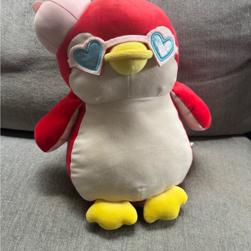 Miniso Cute Life Red Penguin Plush Toy Pillow